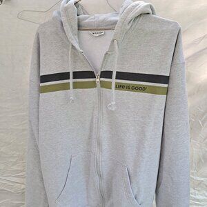 Life is good full zip mens size large hoodie